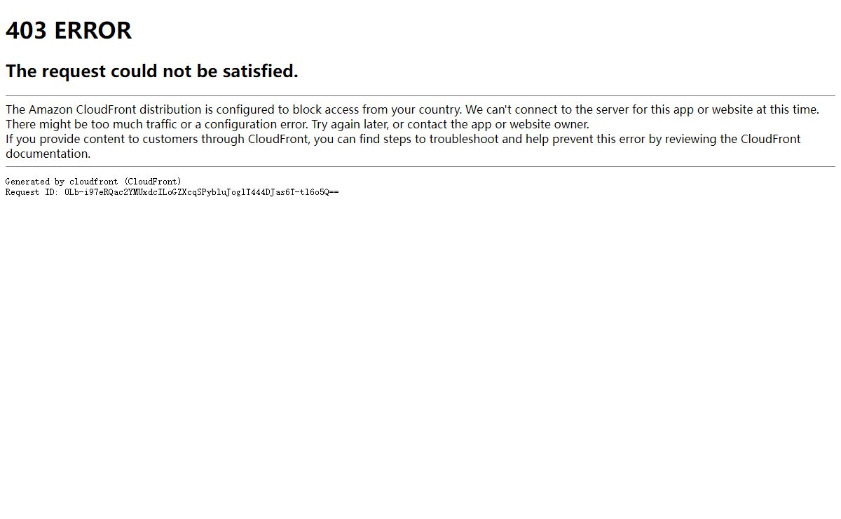 ERROR: The request could not be satisfied