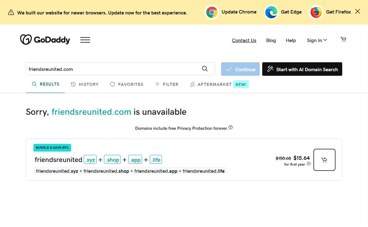 GoDaddy Domain Name Search