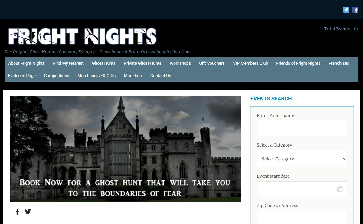 Fright Nights - The Original Ghost Hunting Company Est.1999 - Ghost hunts at Britain's most haunted locations
