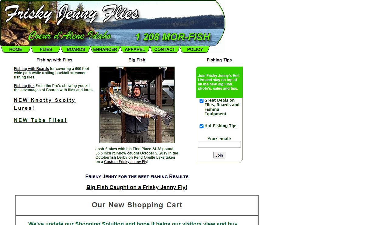 Frisky Jenny fishing flies created in Coeur d'Alene Idaho