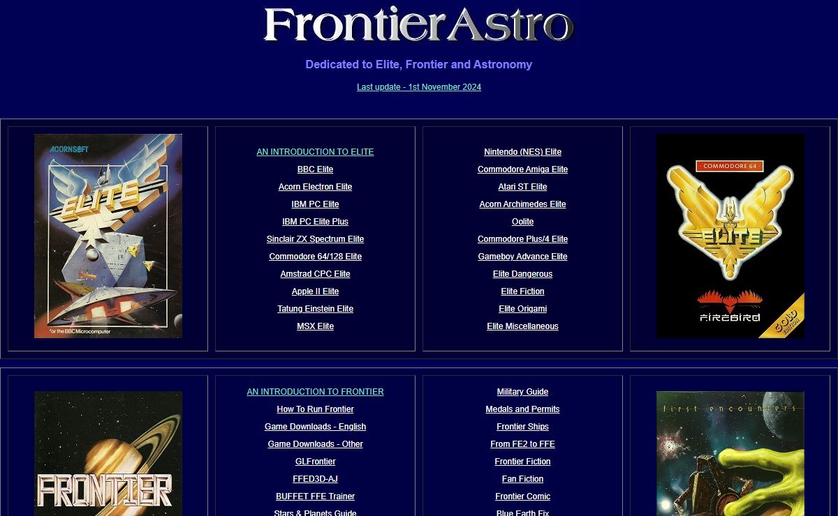 FrontierAstro - dedicated to Elite, Frontier and Astronomy