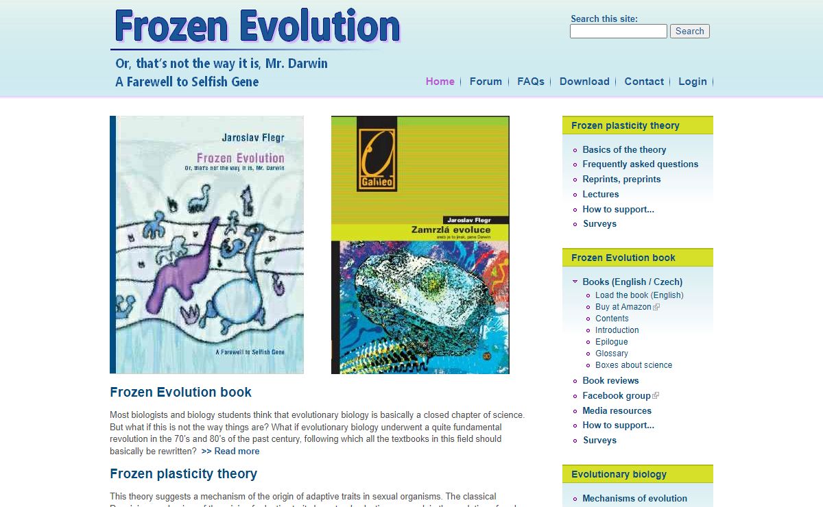 Frozen Evolution. Or, that’s not the way it is, Mr. Darwin. A Farewell to Selfish Gene. | Introduction to Frozen plasticity theory by Jaroslav Flegr.