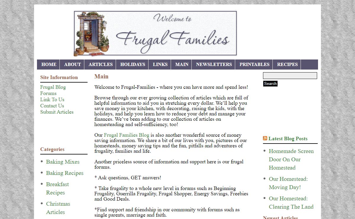 Frugal Families, Simple Frugal Living and Homesteading for Families | Frugal Families