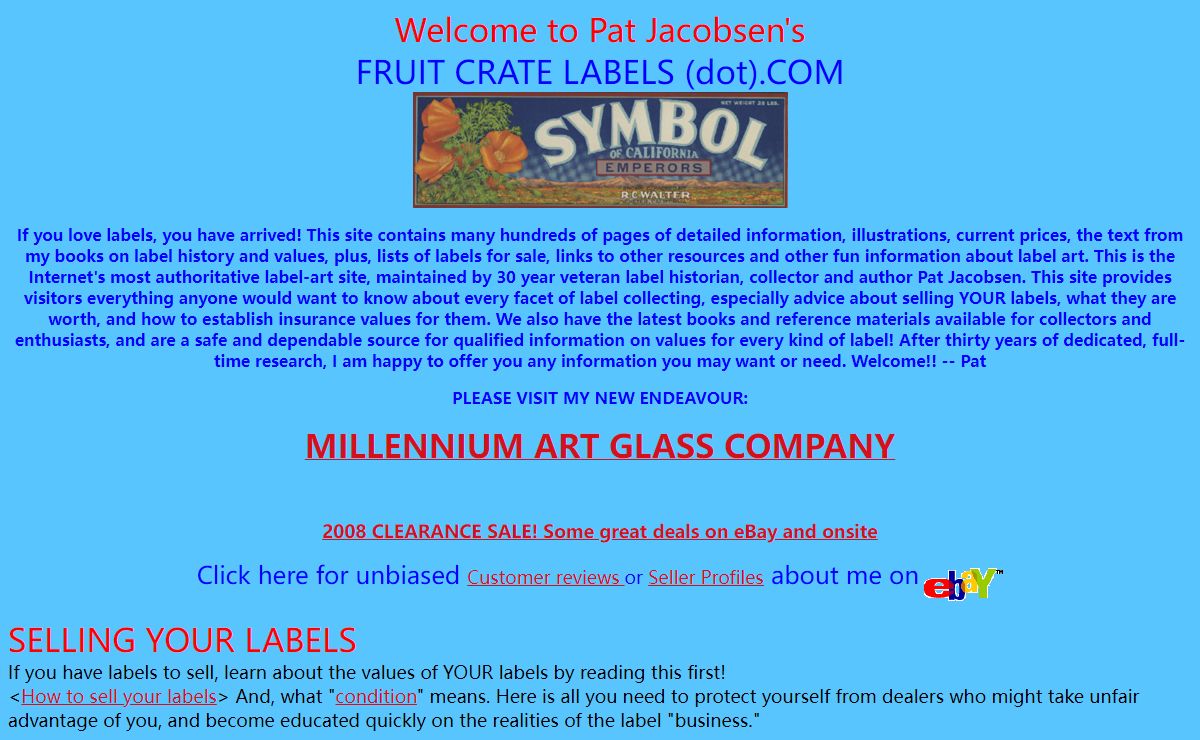 Welcome to Fruit Crate Labels (dot) Com!