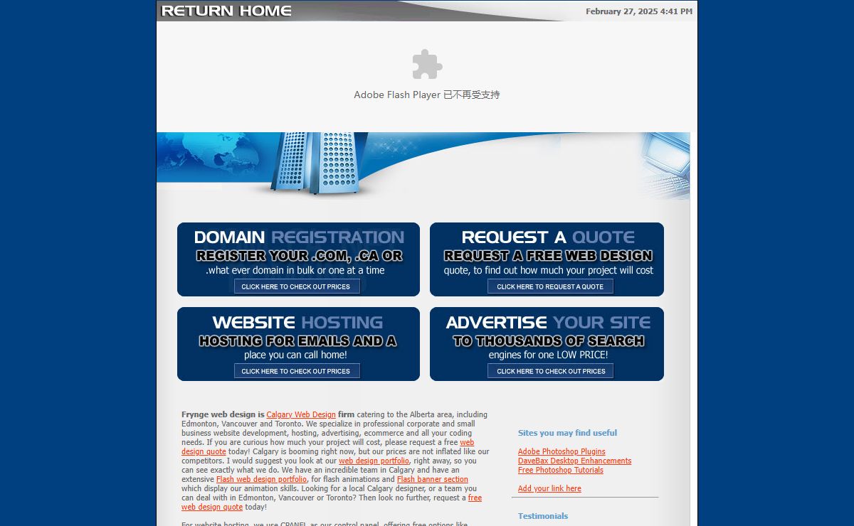Calgary Web design, domain registration & Hosting