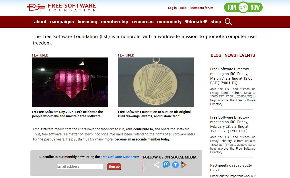 Front Page — Free Software Foundation — working together for free software
