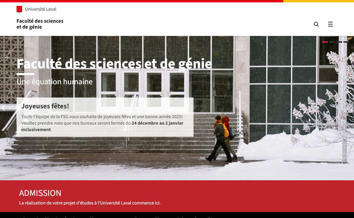 Faculté des sciences et de génie - Faculté des sciences et de génie - Université Laval