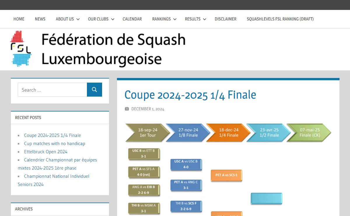 Fédération de Squash Luxembourgeoise – Official website of the FSL