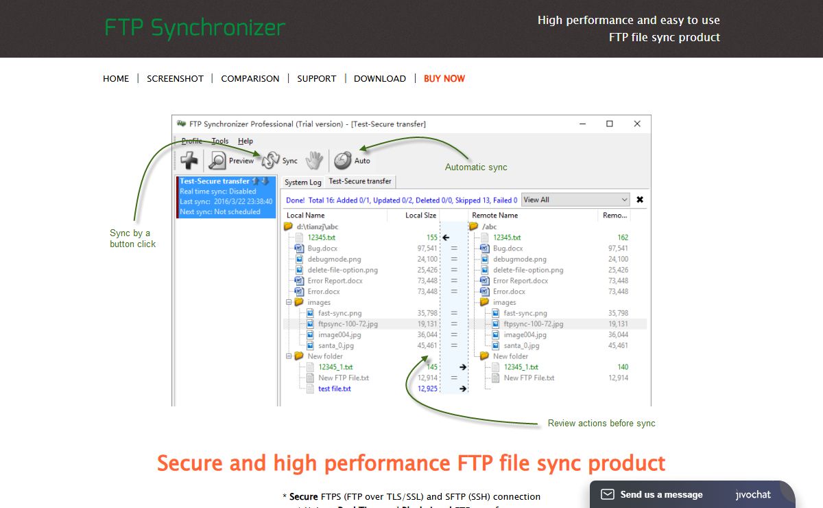 FTP Sync, FTP file Sync and FTP Synchronization software - FTP Synchronizer
