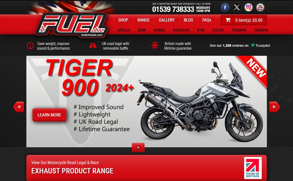 Motorcycle Exhausts | Best Prices Online | Free UK Delivery