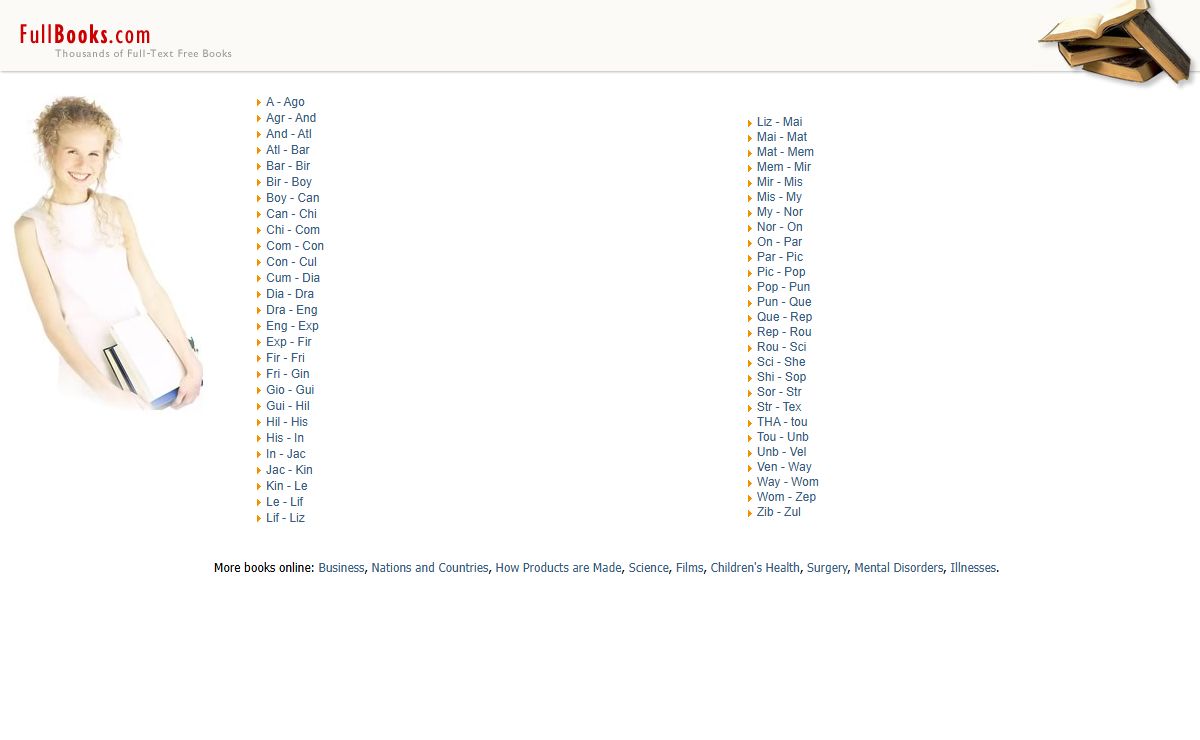 FullBooks.com - Thousands of Full-Text Free Books