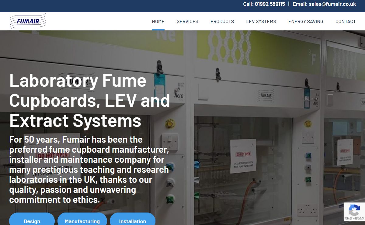 Fumair – Quality fume cupboards, LEV and extract systems