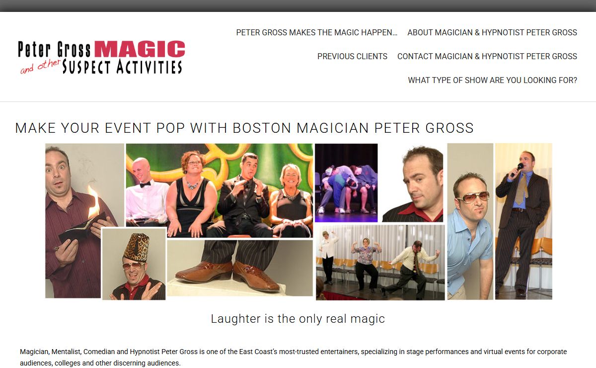 Boston Magician, Comedian, Hypnotist, Mentalist Peter Gross
