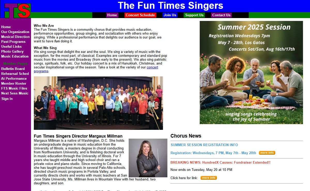 Fun Times Singers - a community chorus singing fun music in Santa Clara County