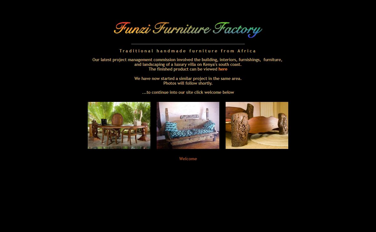 The Funzi Furniture Factory. Since 1992 traditional, unique, handmade hardwood furniture from Africa.