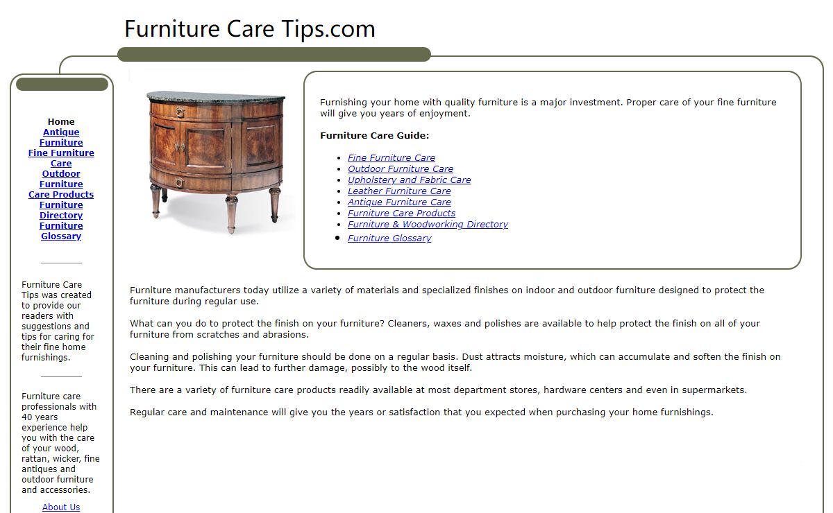 Furniture Care - Furniture Care Tips.com