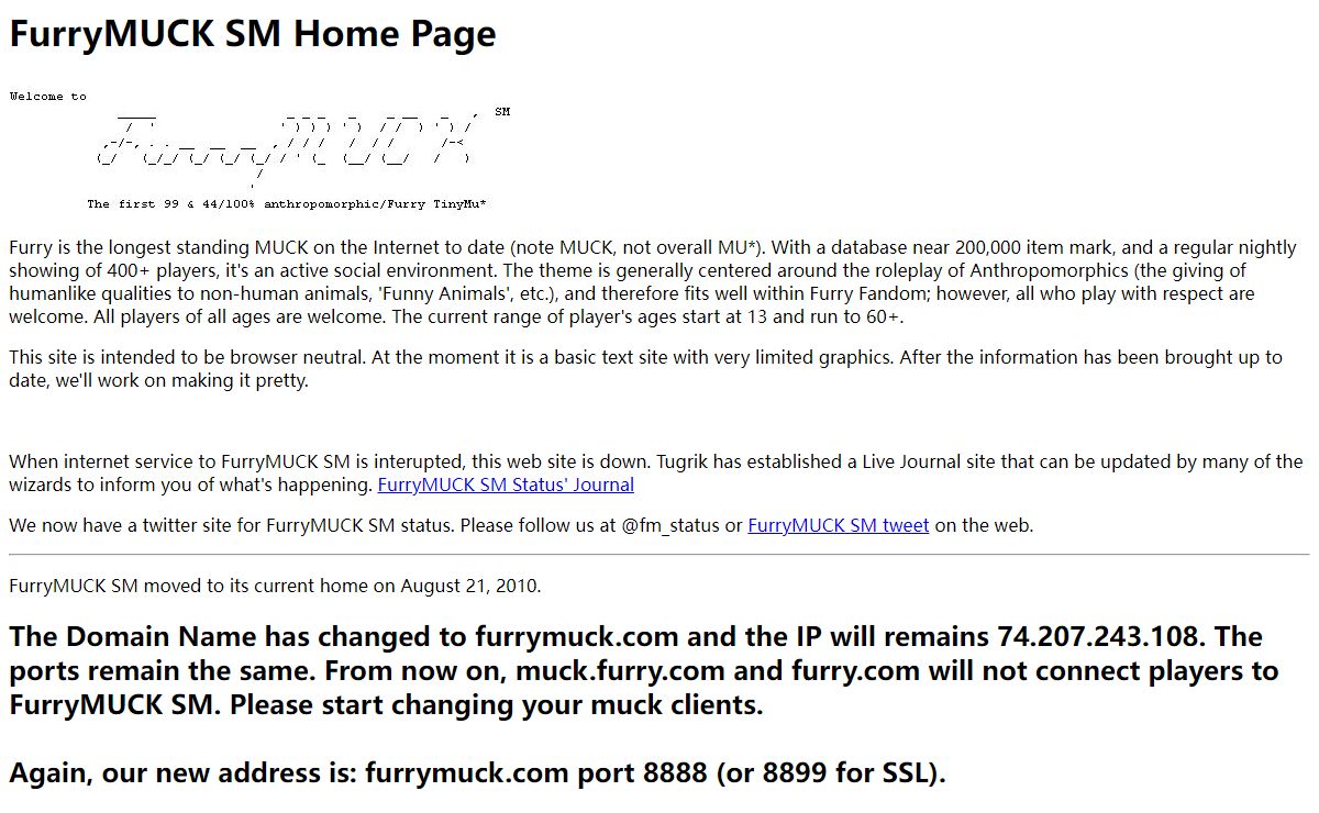 FurryMUCK SM Home Page
