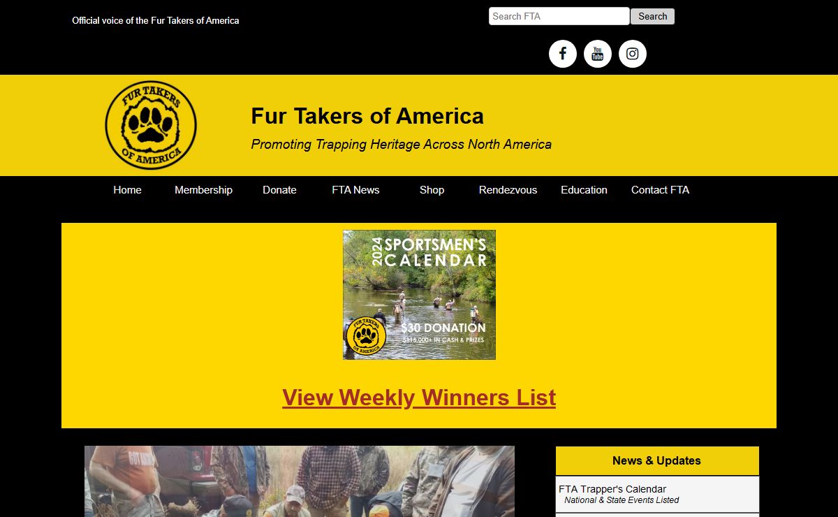 Fur Takers of America - FTA Promotes Trapping in America