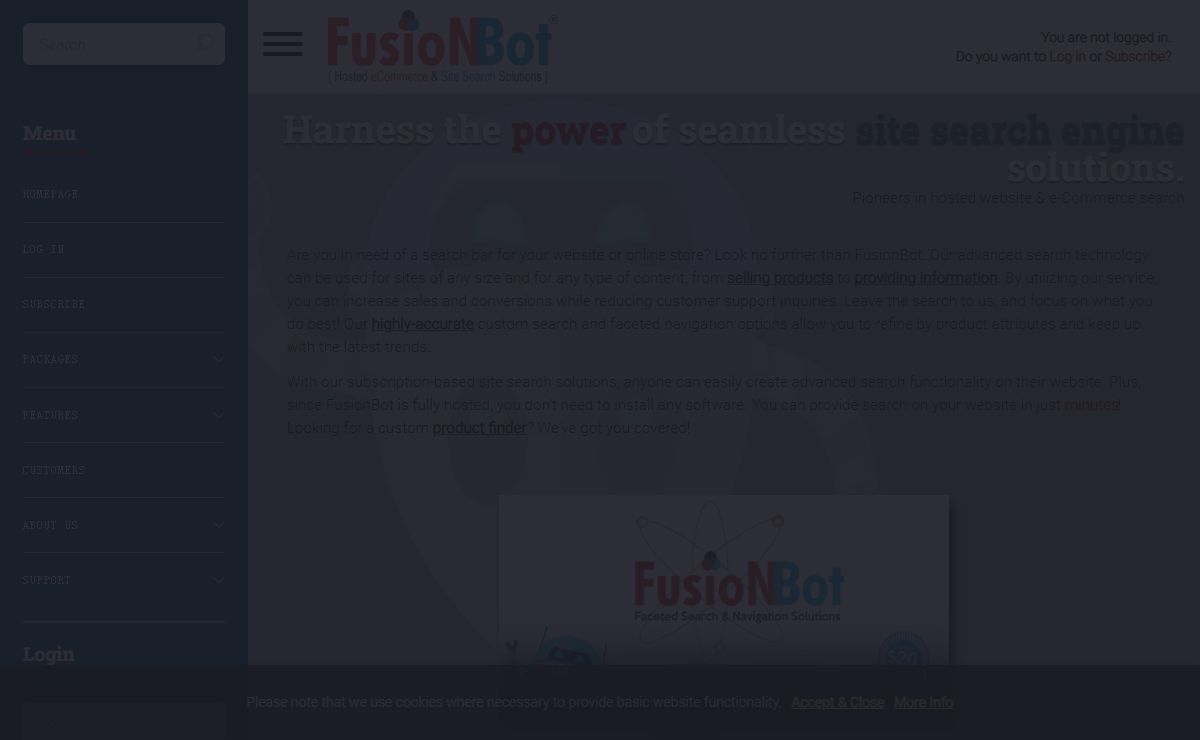 FusionBot: Advanced Site Search Engine for eCommerce and Content-Based Websites