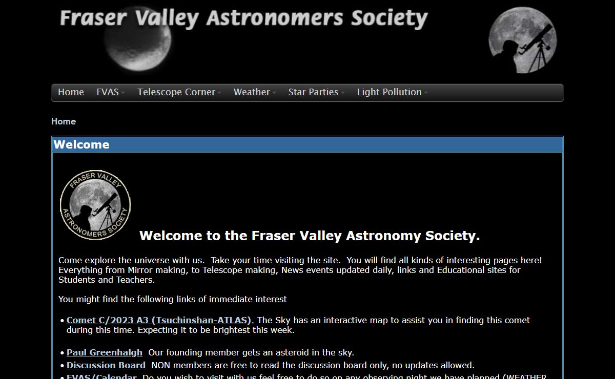 Contact the Fraser Valley Astronomers Society