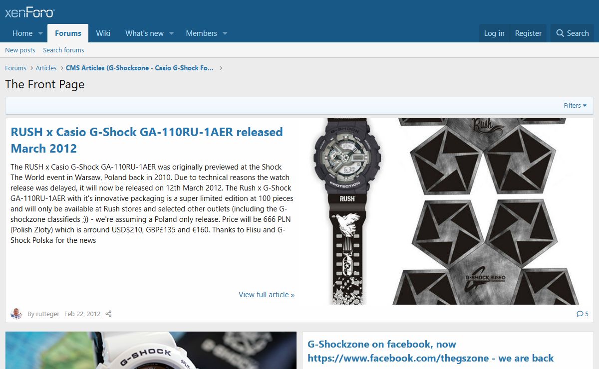 The Front Page | G-Shockzone