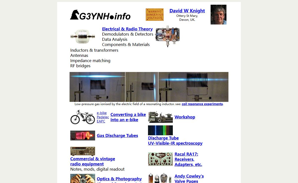 Electromagnetics, electronics, science & engineering. David Knight