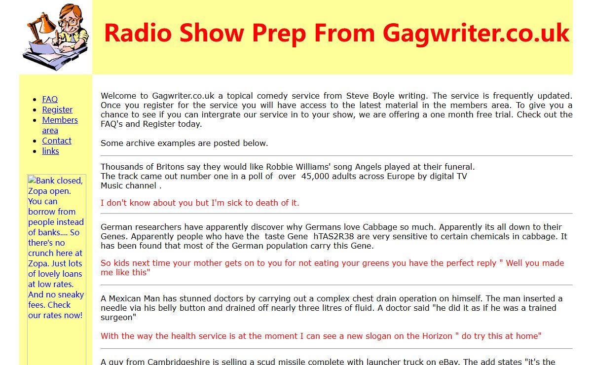 Radio Show Prep On Demand from Gagwriter