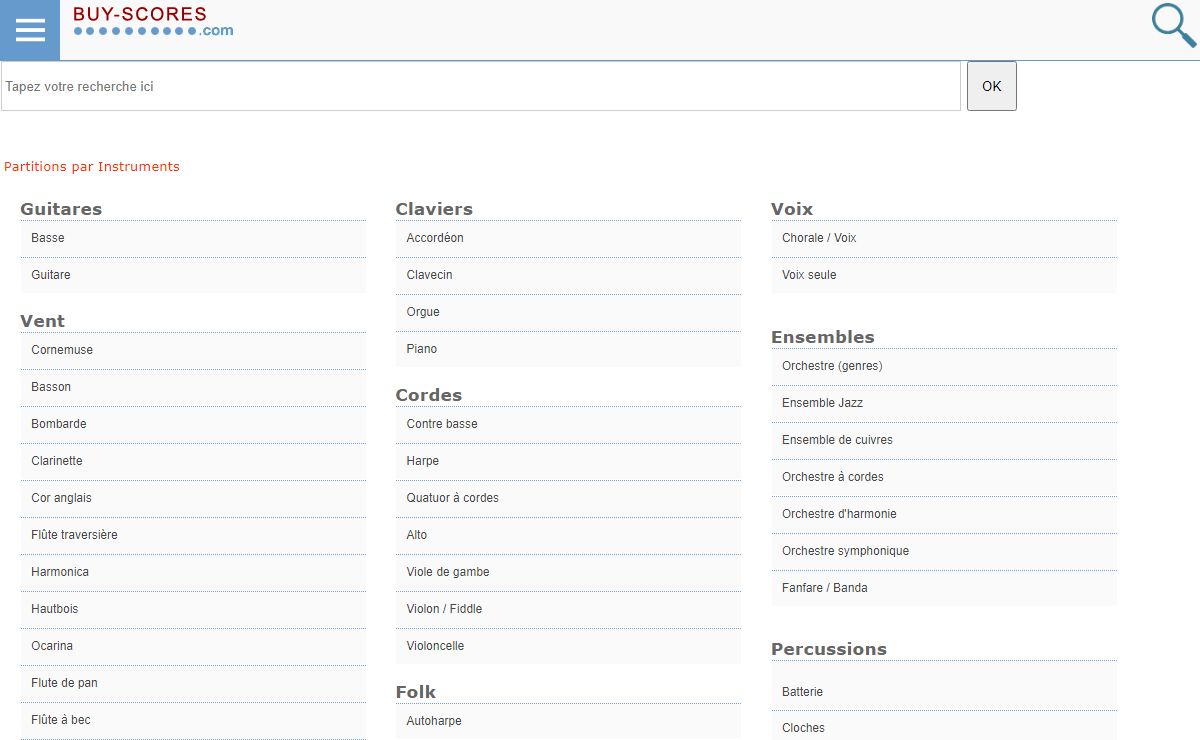 Buy-scores.com - Acheter des partitions en ligne