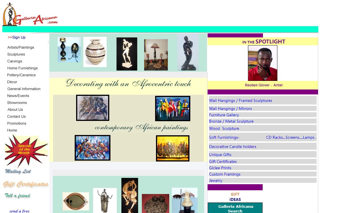Galleria Africana -African Paintings, Art, Crafts, Ceramics, Pottery and furniture