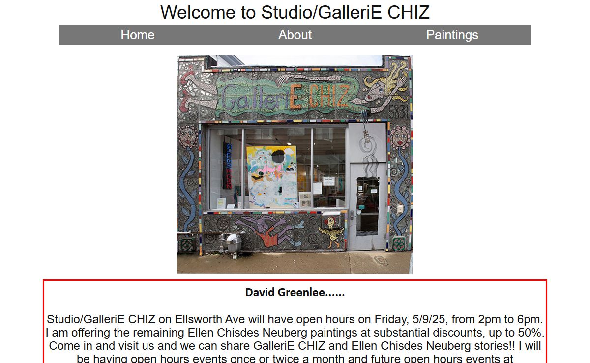 Studio/GallerieE CHIZ Home Page