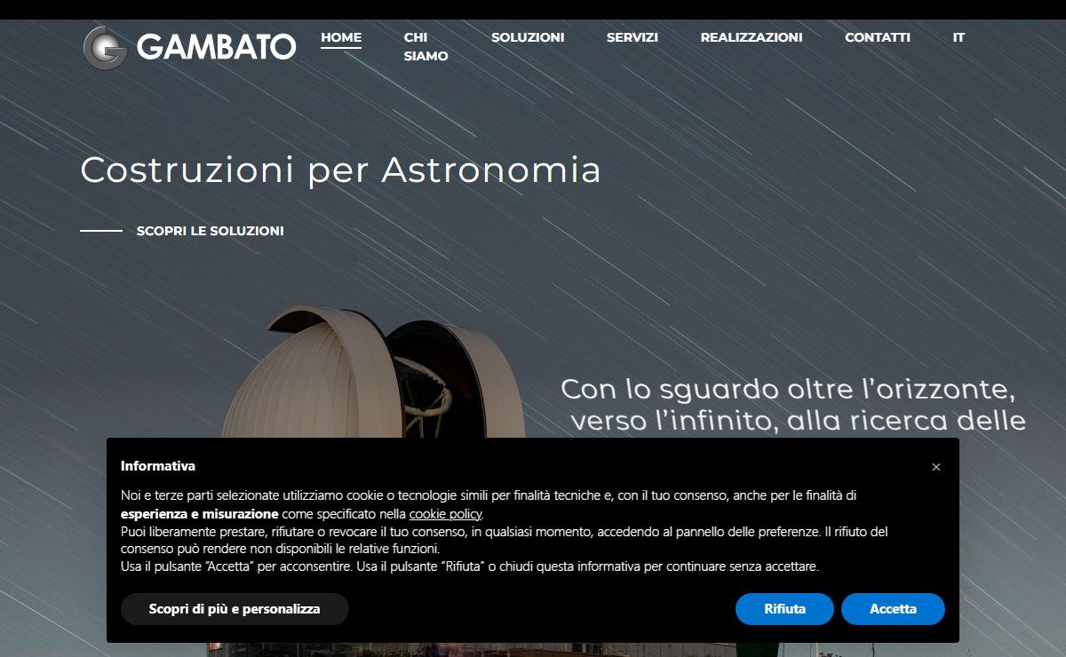 Costruzioni per Astronomia: Cupole per Osservatori, Cupole per Planetari, Planetari Digitali | Gambato Srl