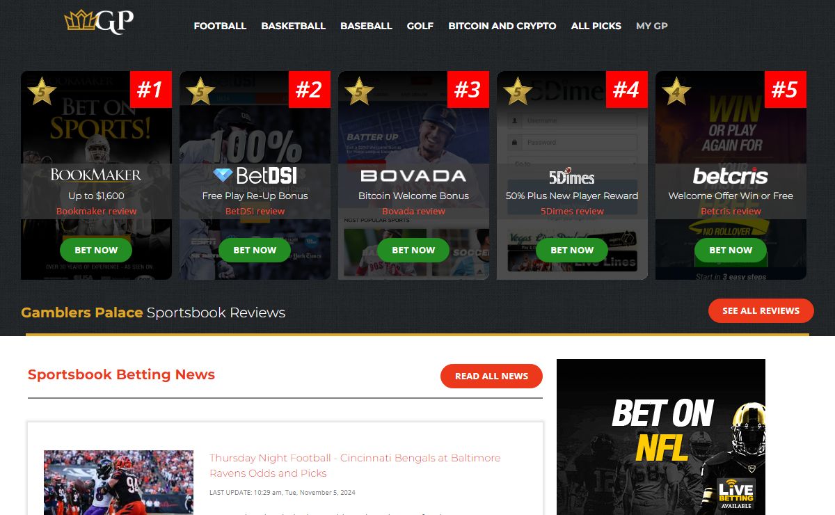 Sportsbook Reviews by Gamblers Palace | GamblersPalace.com