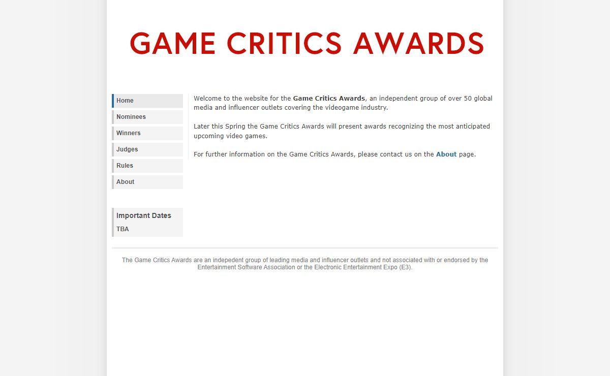 Game Critics Awards