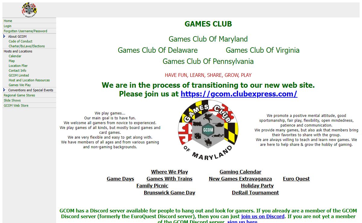 GAMES CLUB OF MARYLAND - Home