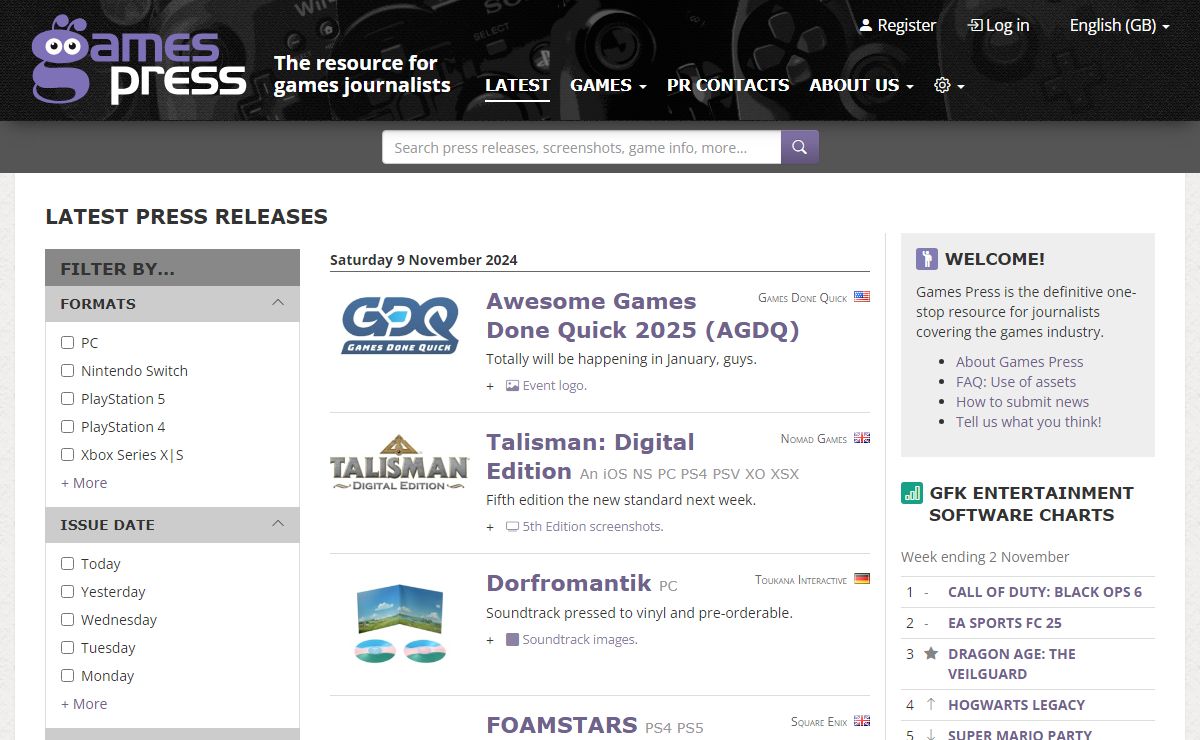 Games Press: The resource for games journalists