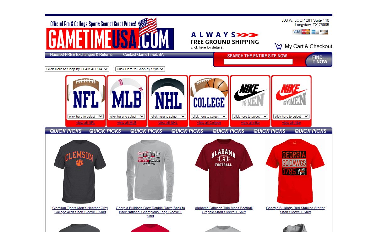 College T Shirts-NCAA Apparel-NBA Merchandise-NHL Clothing