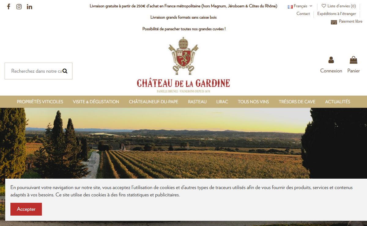 Domaine Cave Châteauneuf du pape - Château de la Gardine