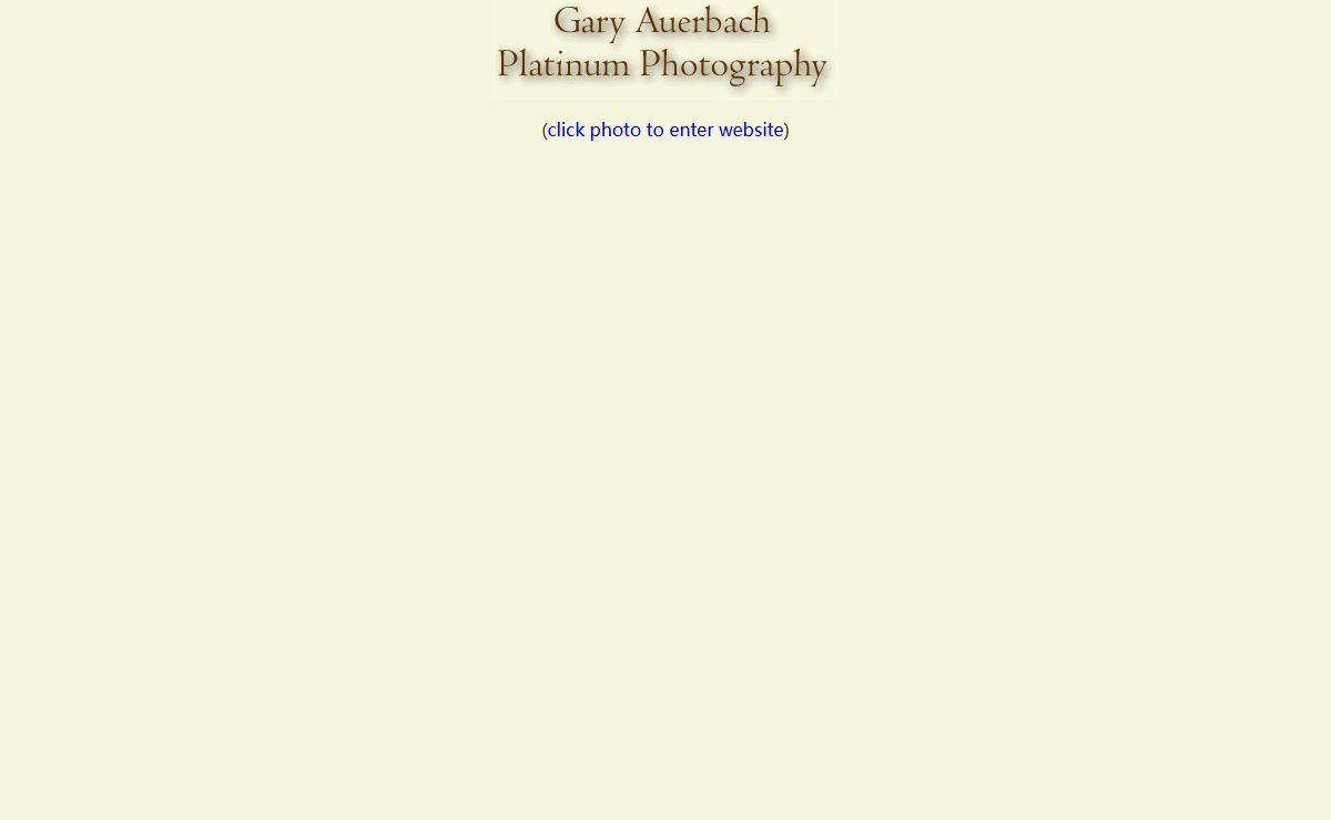 Gary Auerbach: Platinum Photography