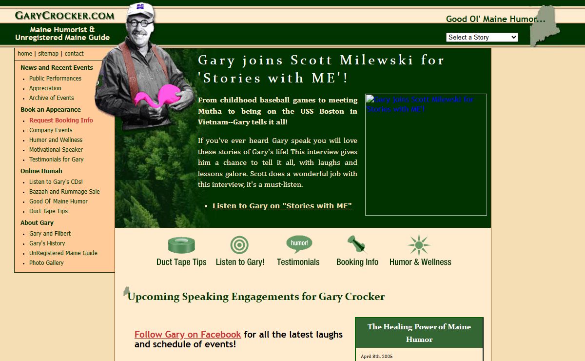 Gary Crocker, Maine Humorist with a message of Humor and Wellness