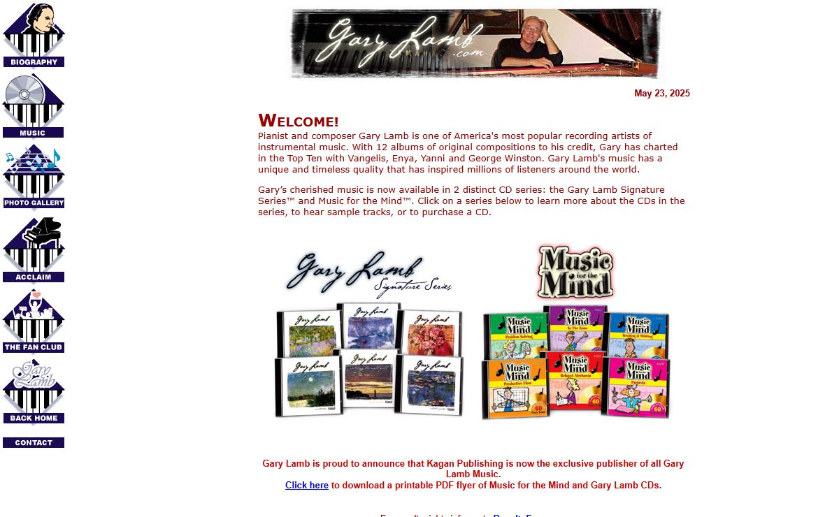 Gary Lamb, Gary Lamb Piano Music