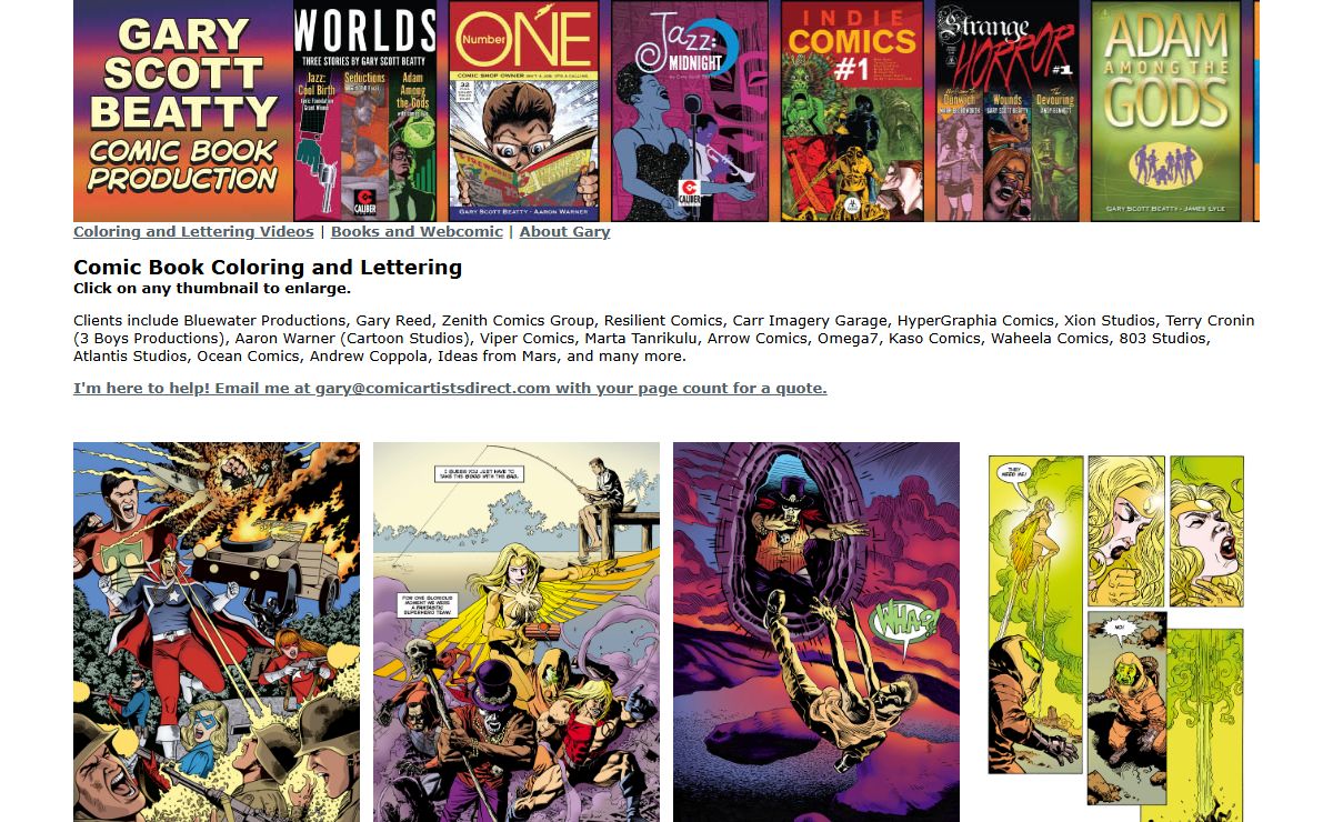 Gary Scott Beatty, comic book coloring and lettering
