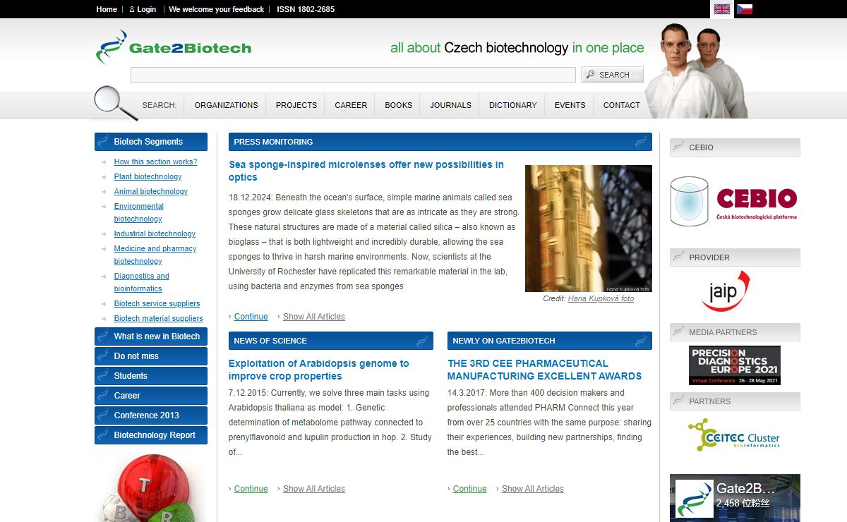 Gate2Biotech - All Czech biotech information in one place