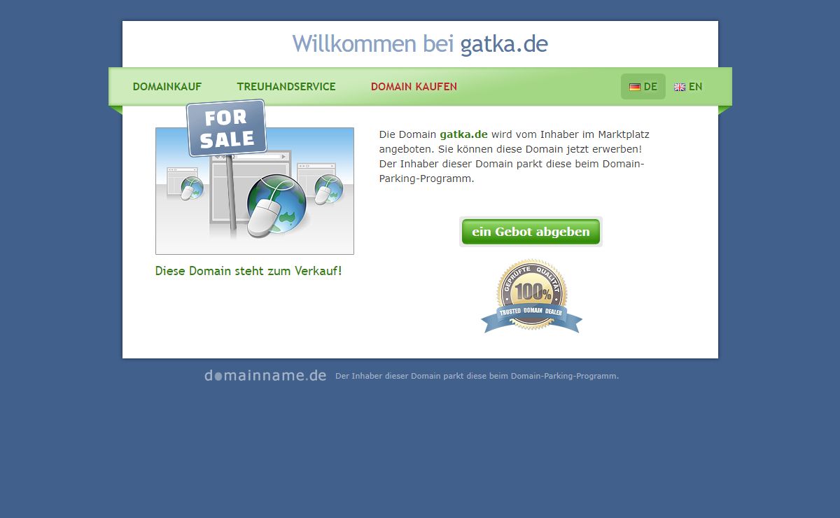 gatka.de steht zum Verkauf