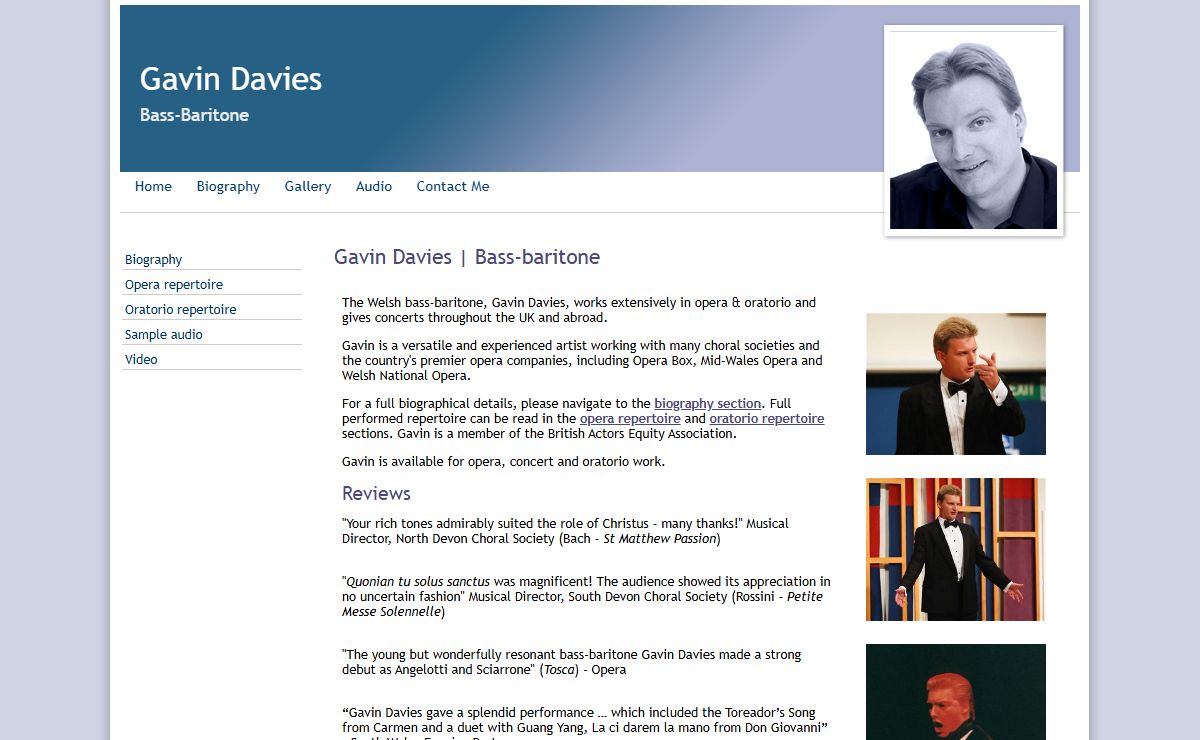 Welsh Operatic Baritone | Gavin Davies