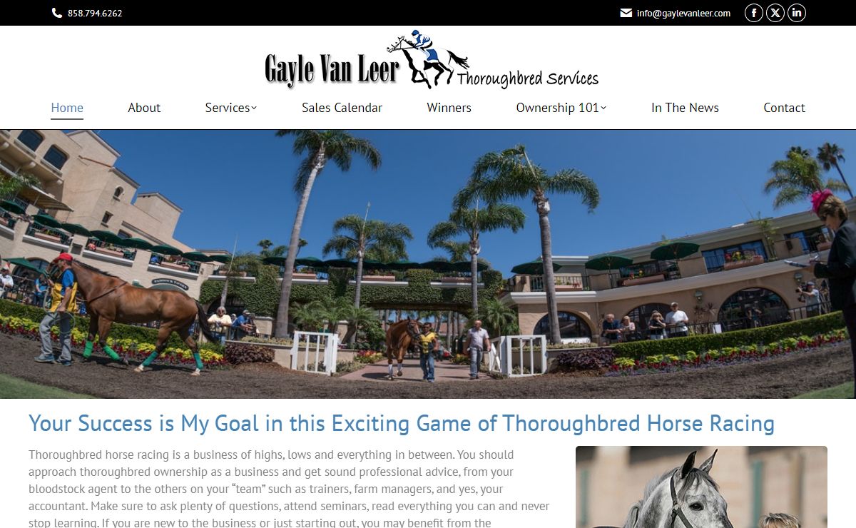 Gayle Van Leer Thoroughbred Services - Gayle Van Leer Thoroughbred Services
