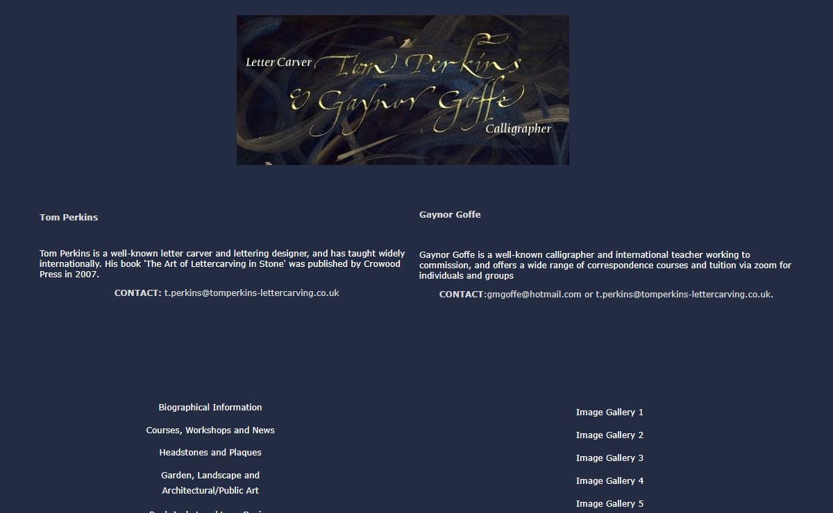 Gaynor Goffe - Calligraphy and Tom Perkins - Carved Lettering