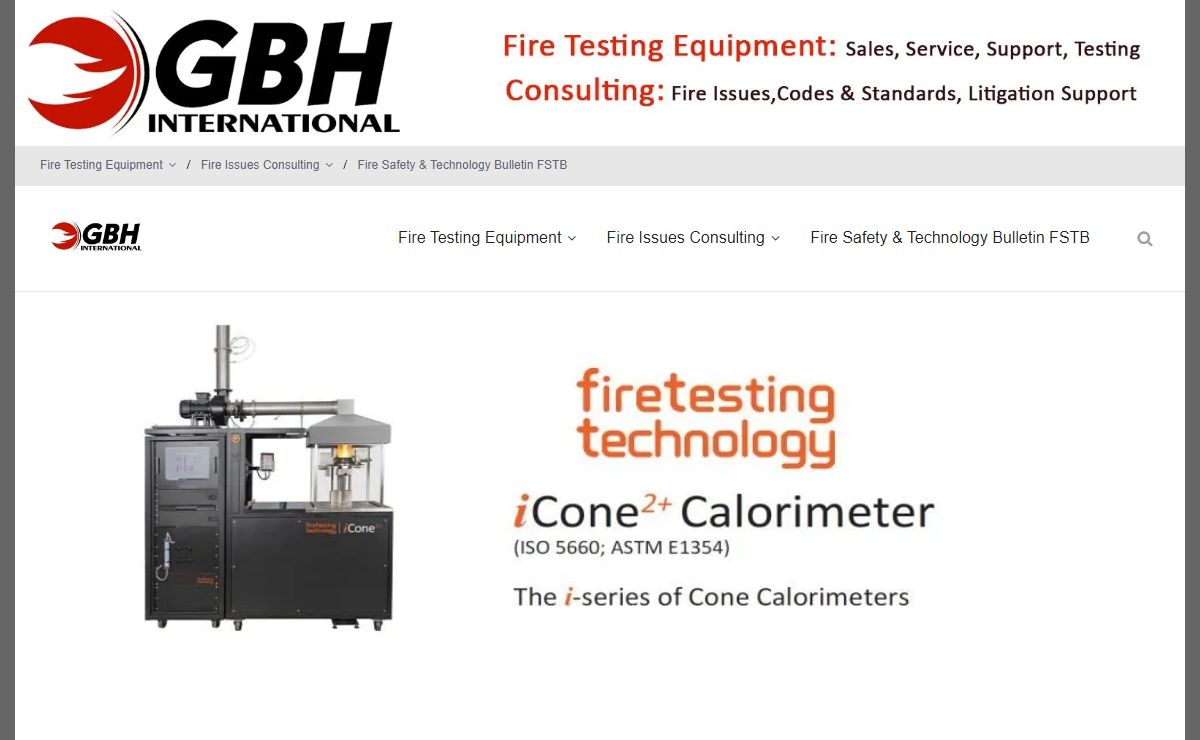 Fire Testing Equipment and Codes & Standards Development