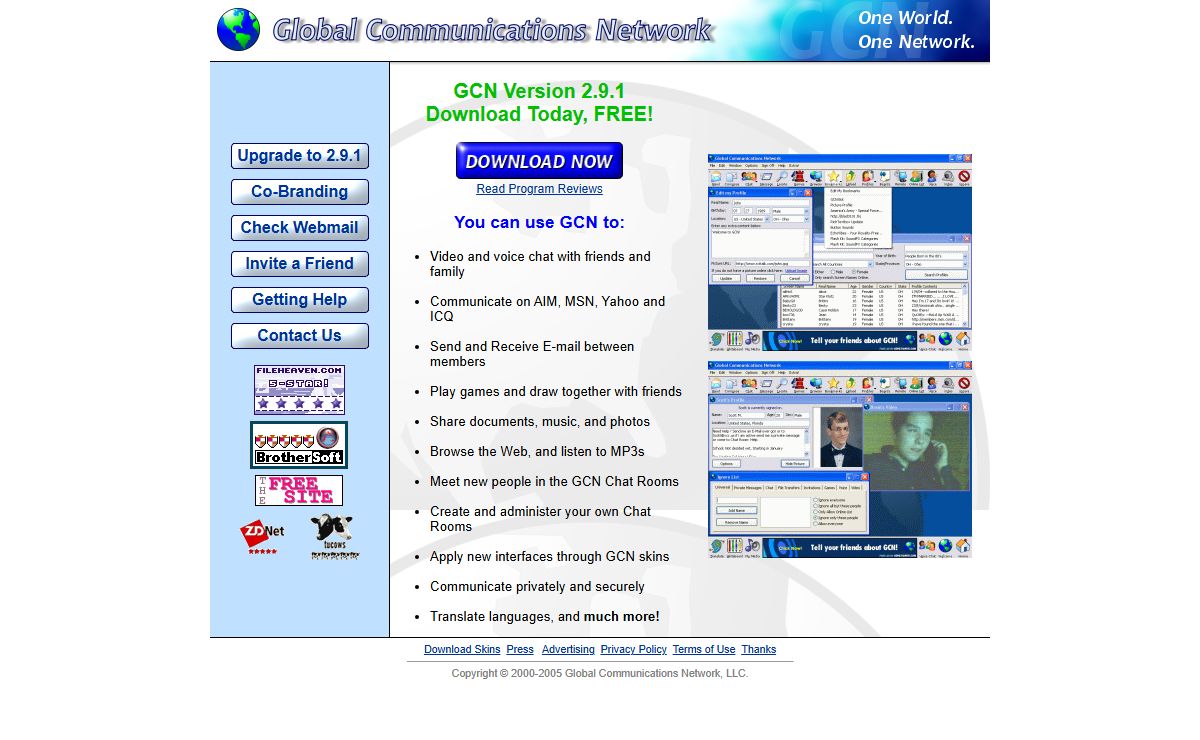Global Communications Network - A Completely Free Chat Program!