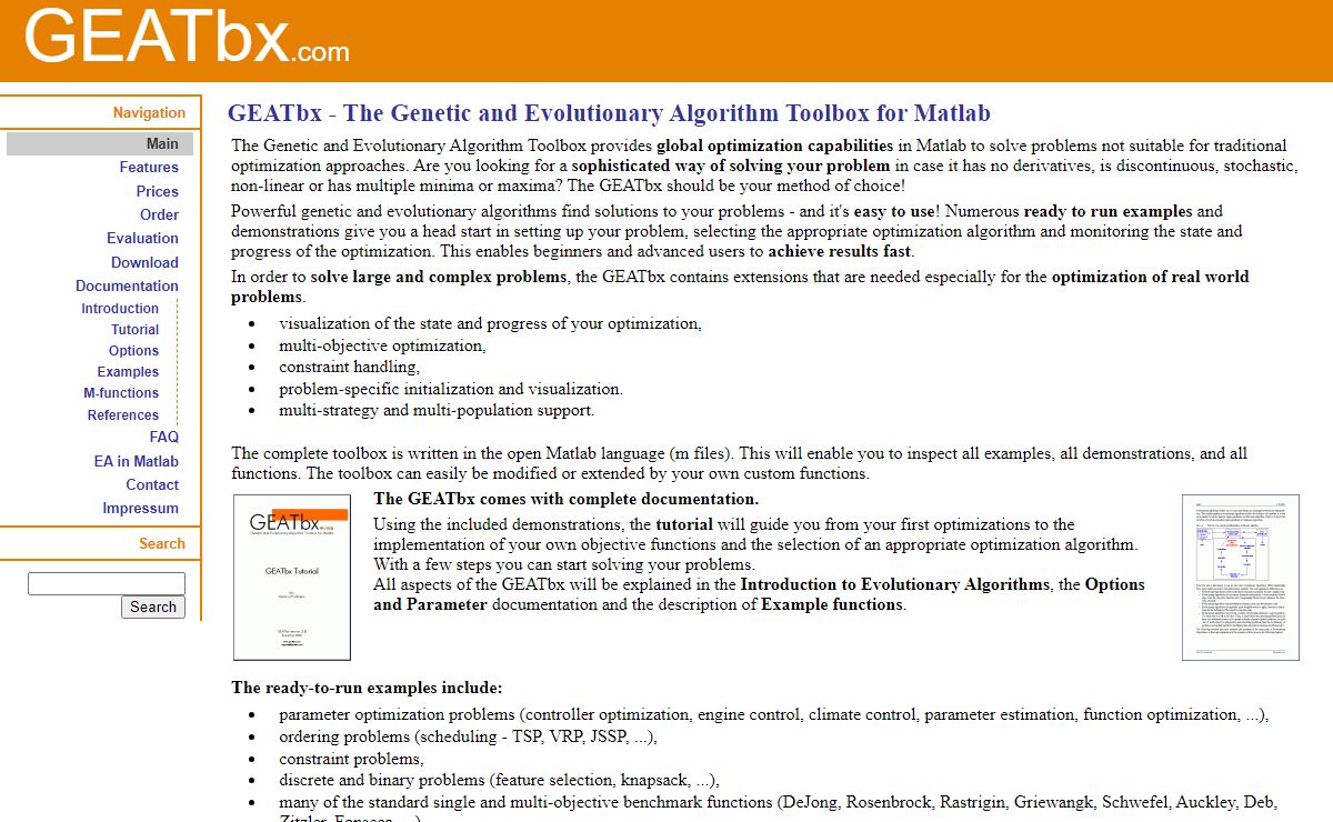 GEATbx - Genetic and Evolutionary Algorithms Toolbox in Matlab - Main Page