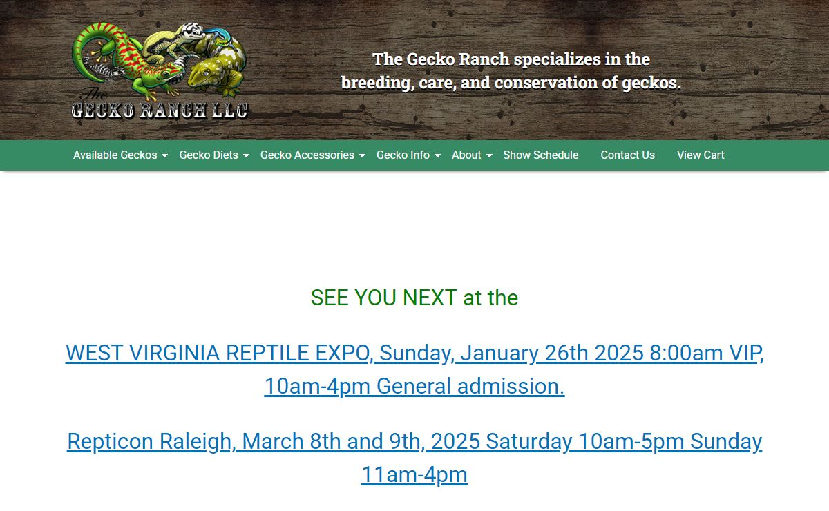 Gecko Ranch | Captive Bred Geckos | Repashy Superfoods Specialty Pet Diets & Supplement| Pangea Gecko Diets